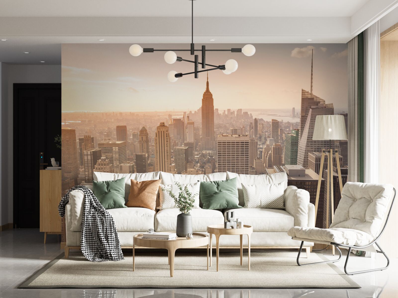 Fotobehang Dageraad boven new york