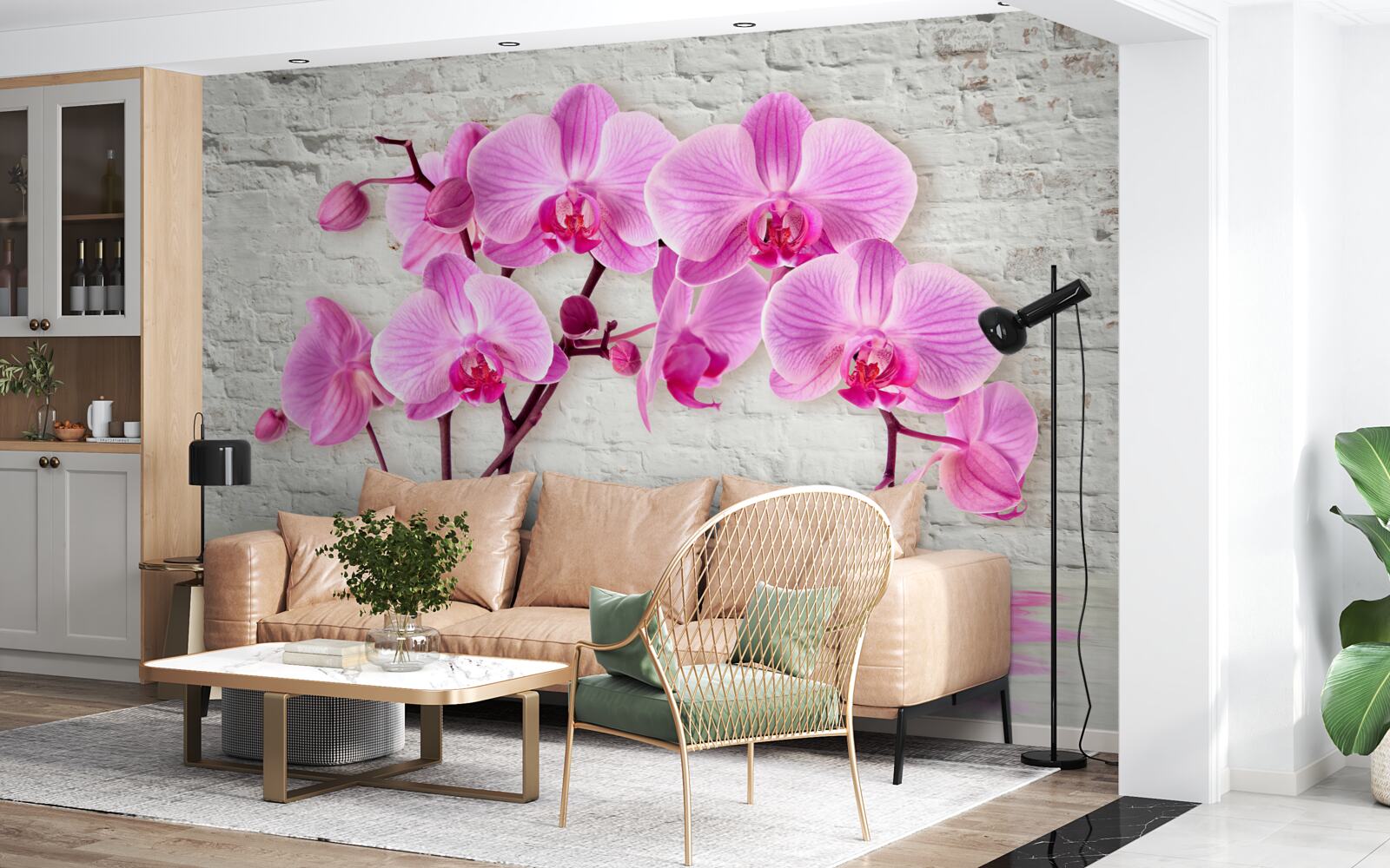 Fotobehang zacht paarse orchidee bloem