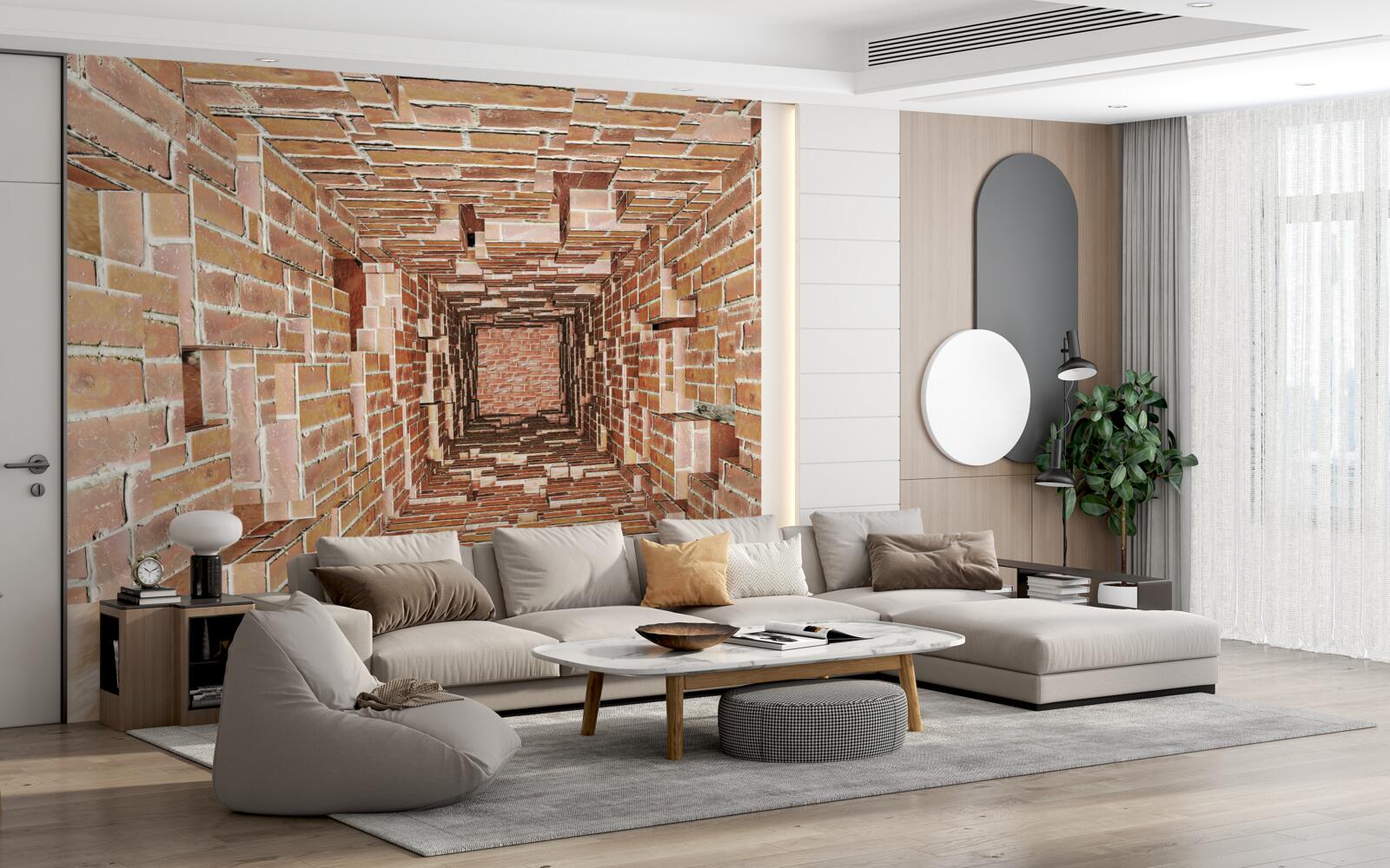Fotobehang Metselput met smal formaat
