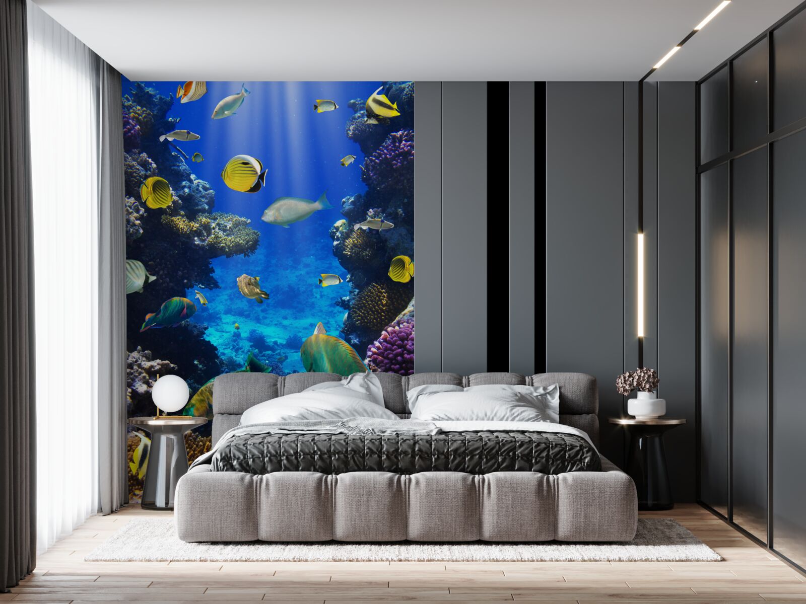 Fotobehang vissen in de koraalriffen van de oceaan