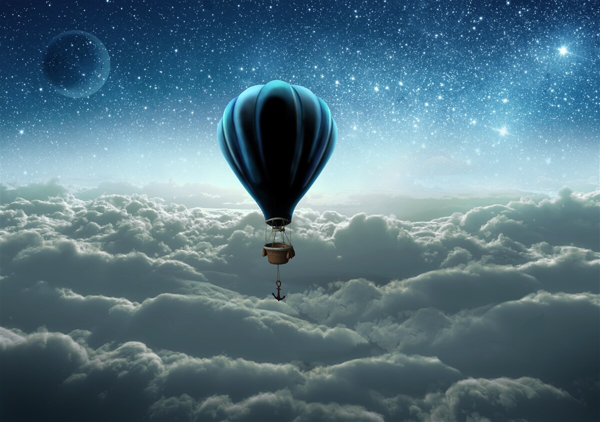 Fotobehang hemelkoepel met sterren op een ballon