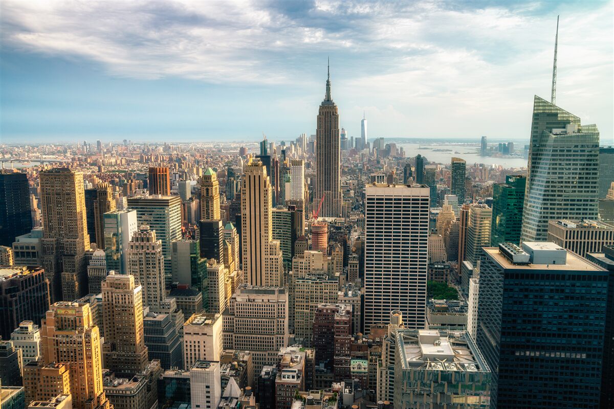Fotobehang de bouw van de empire state is in volle gang