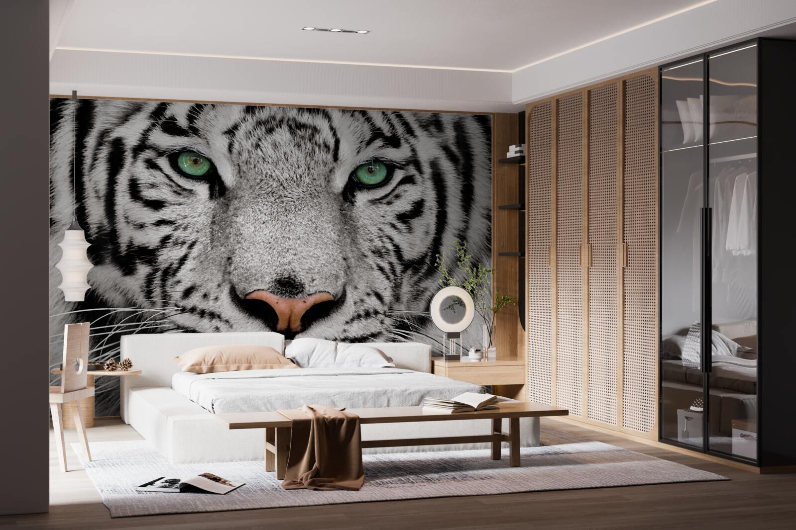 Fotobehang afbeelding van een witte tijger