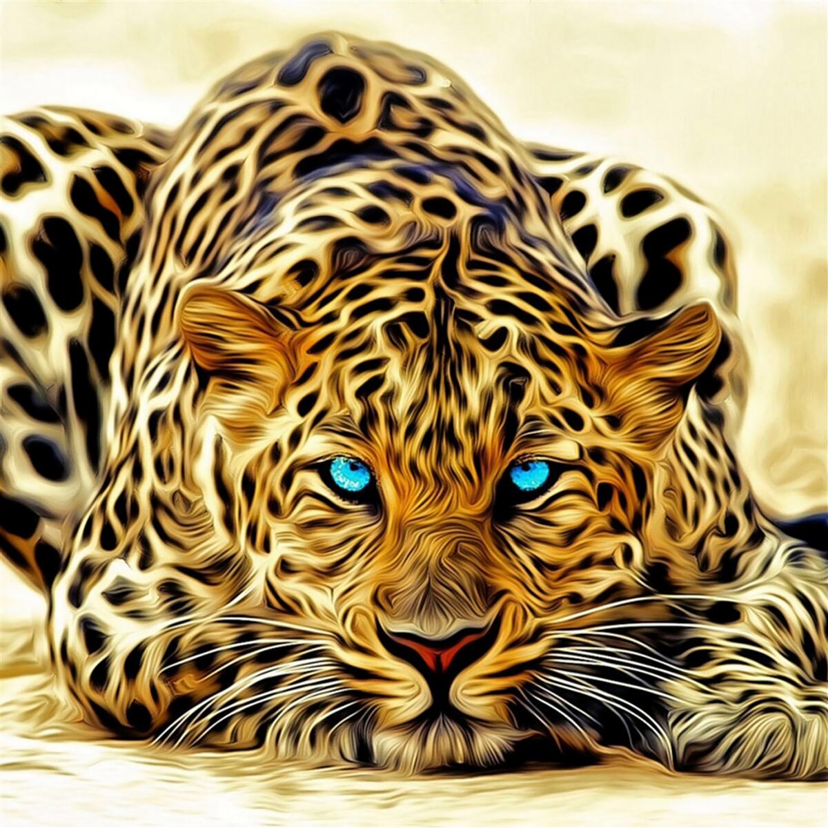 Fotobehang met blauwe ogen verborg de panter zich