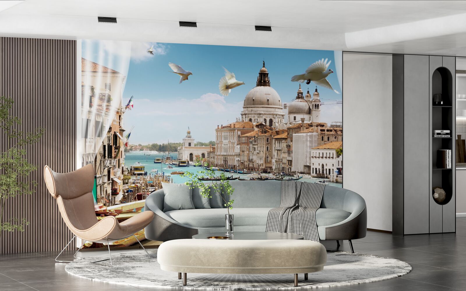 Fotobehang het uitzicht vanaf het balkon biedt een prachtig panorama van venetië