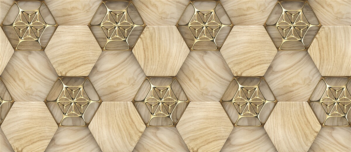 Fotobehang vloer in abstracte stijl