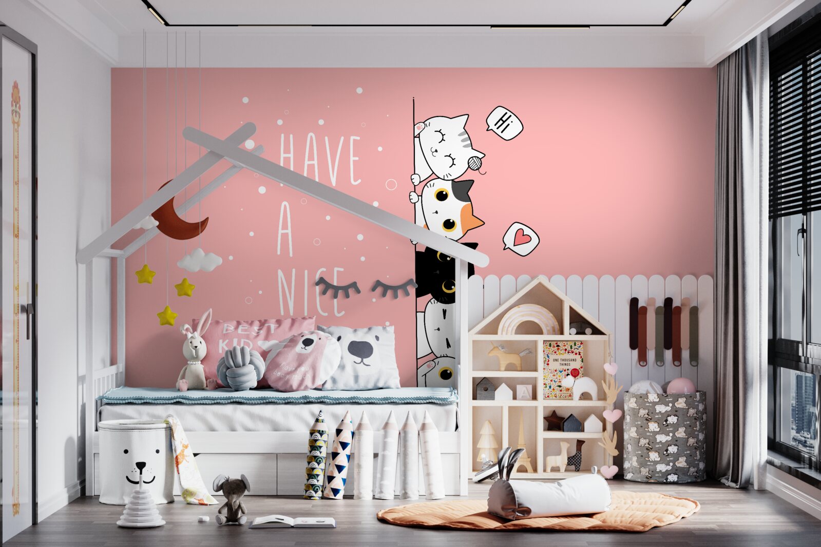 Fotobehang kleine katten komen tevoorschijn