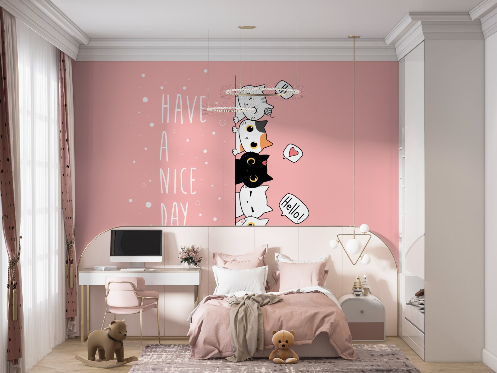 Fotobehang kleine katten komen tevoorschijn