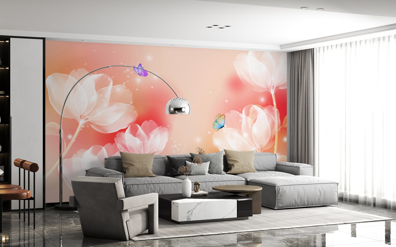 Fotobehang tulpen met transparantie