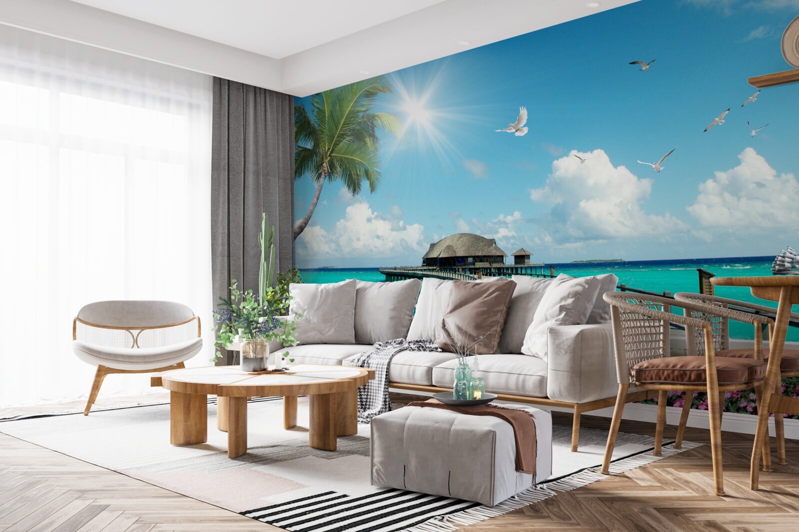 Fotobehang pier naar de baai