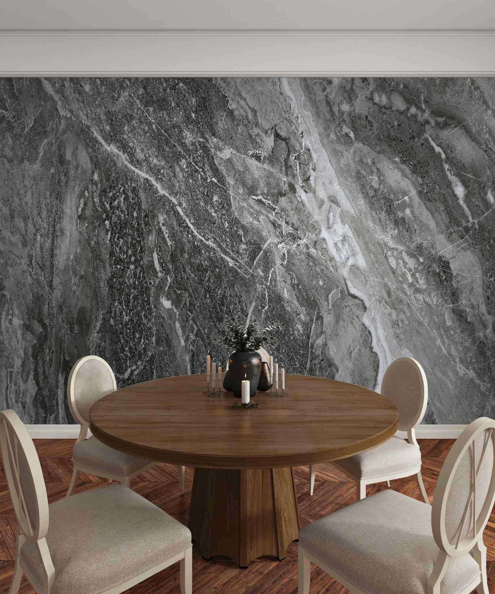 Fotobehang marmeren abstractie in het geraas van de donder