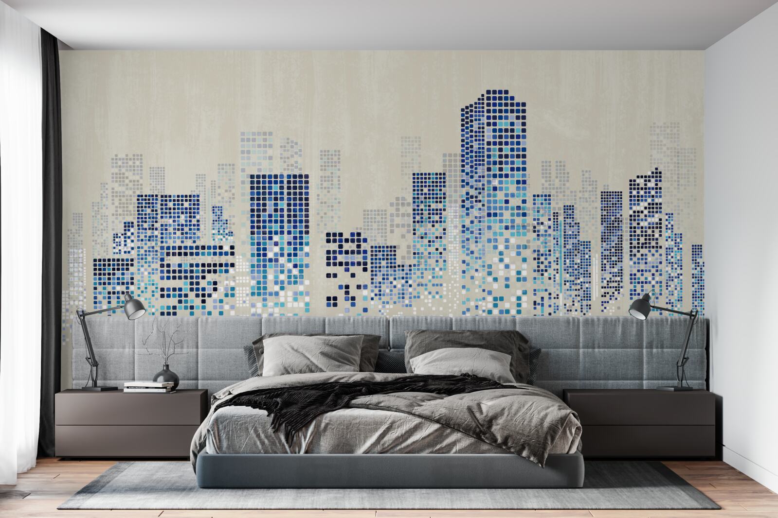 Fotobehang moderne gebouwen met perforaties