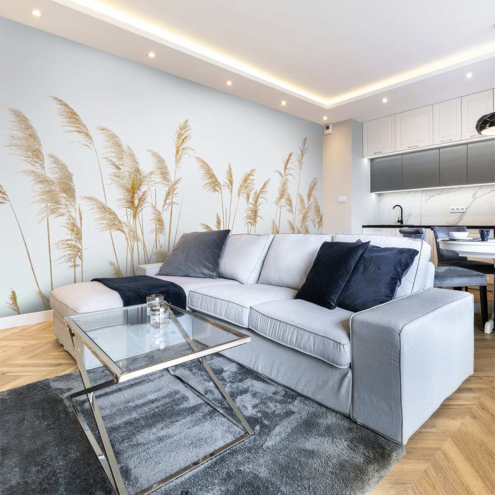 Fotobehang mist tussen het riet