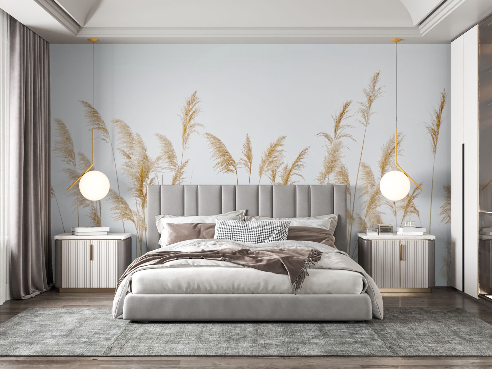 Fotobehang mist tussen het riet