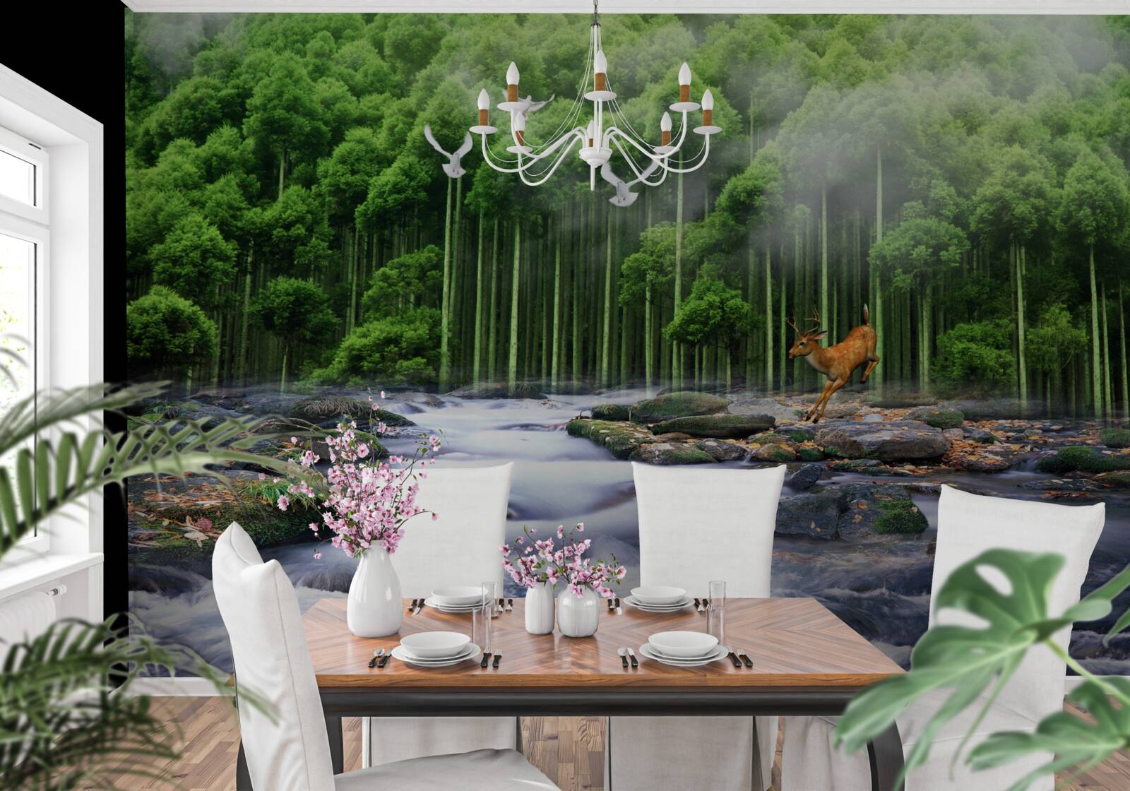 Fotobehang bosnatuur en watervallen