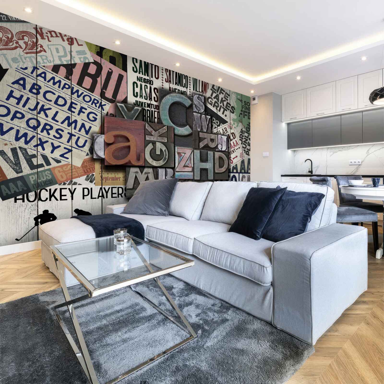 Fotobehang inscripties in verschillende vormen