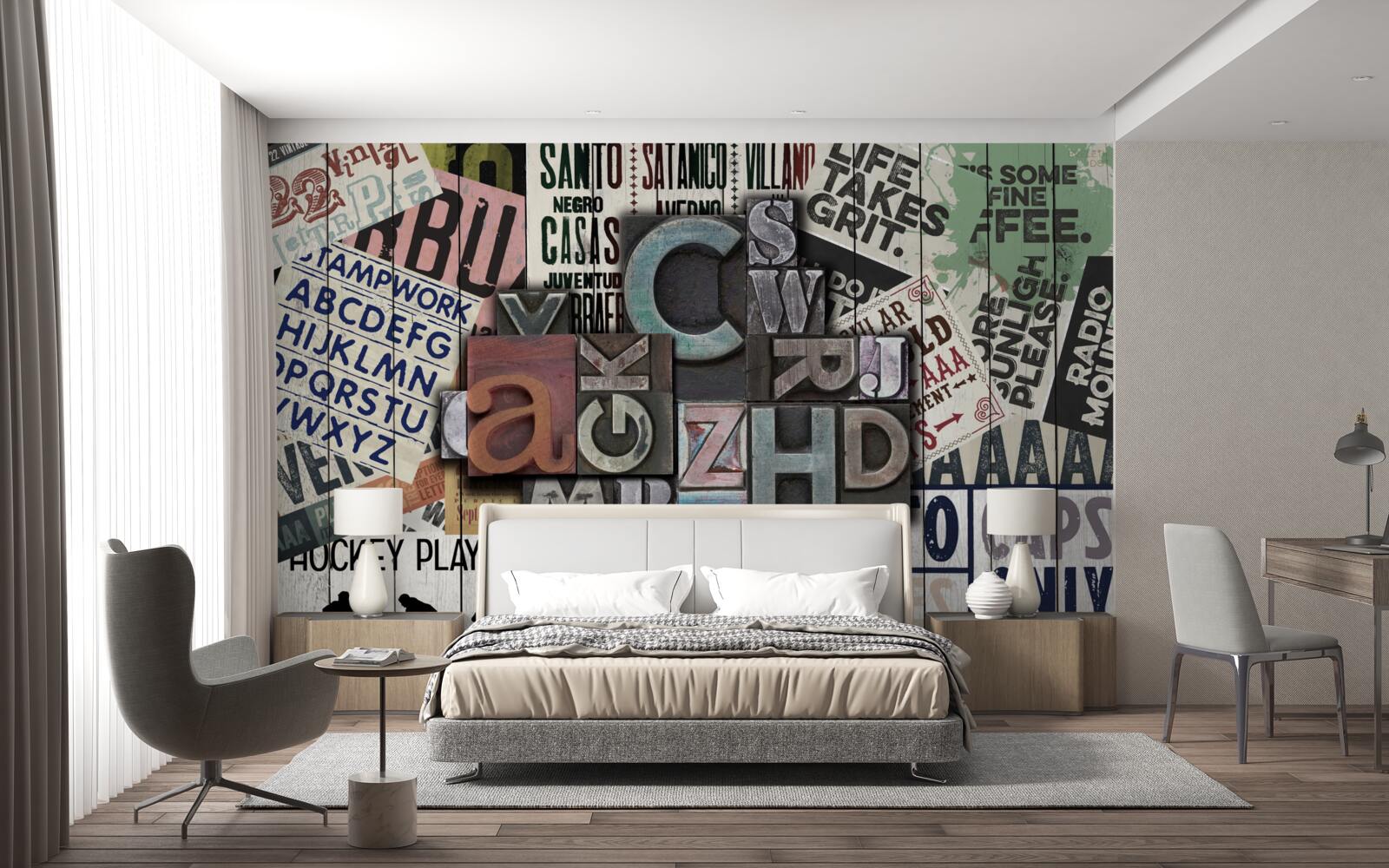 Fotobehang inscripties in verschillende vormen