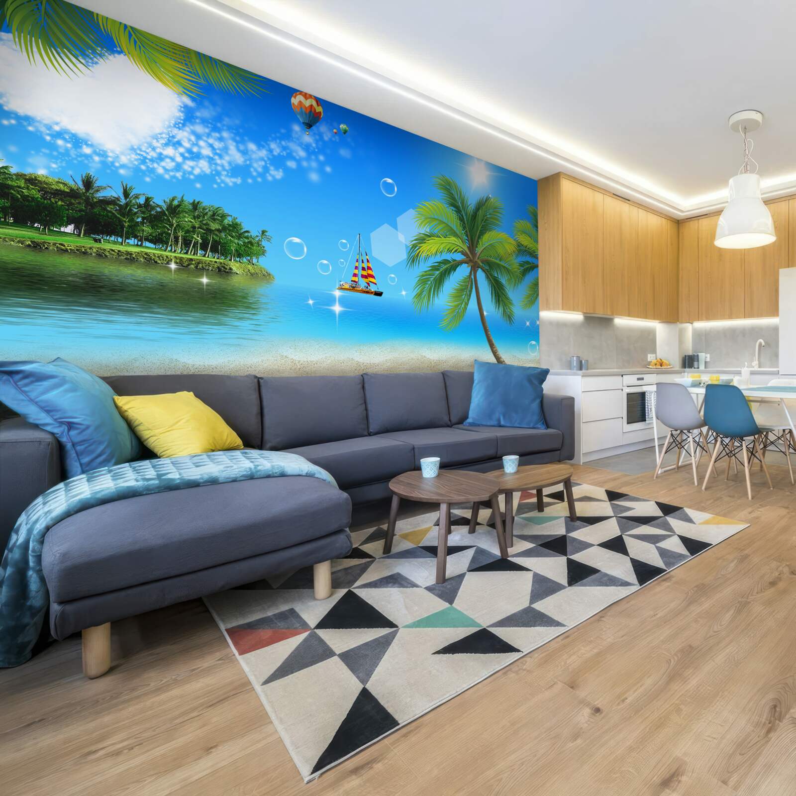 Fotobehang Uitzicht op zee en de kust