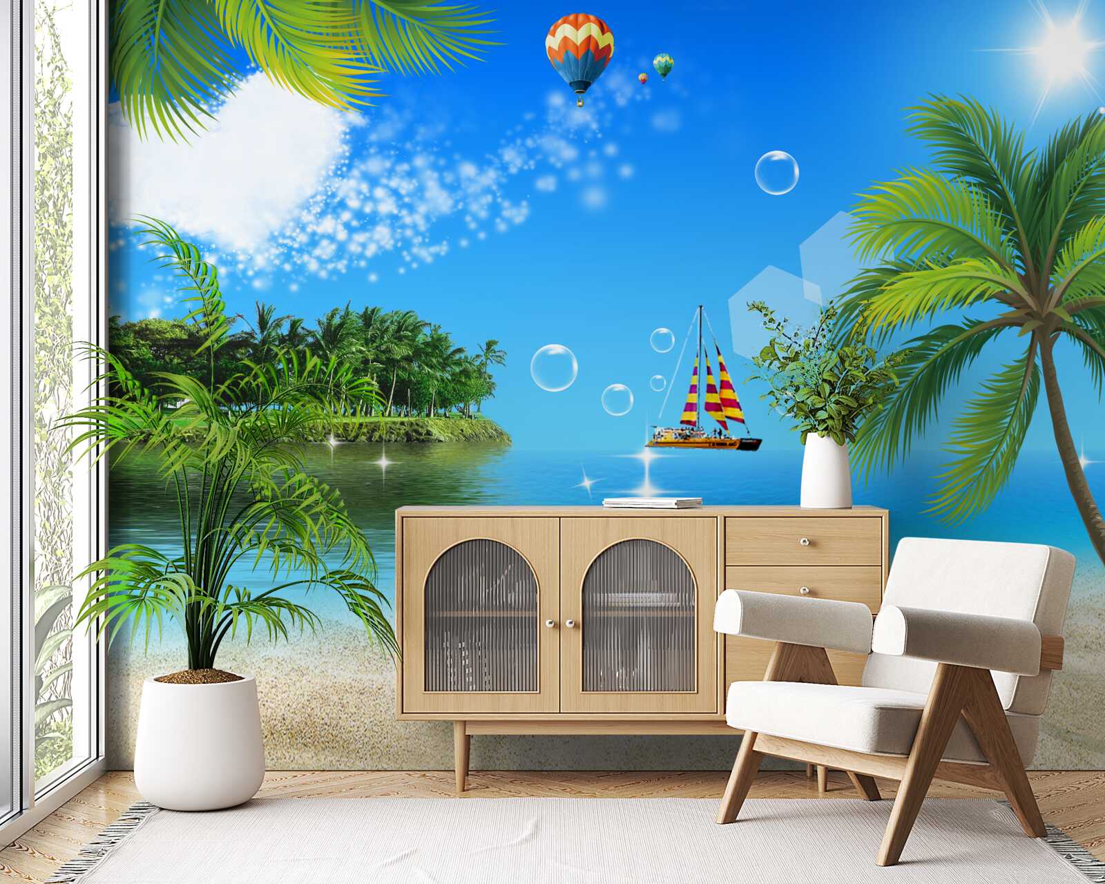 Fotobehang Uitzicht op zee en de kust