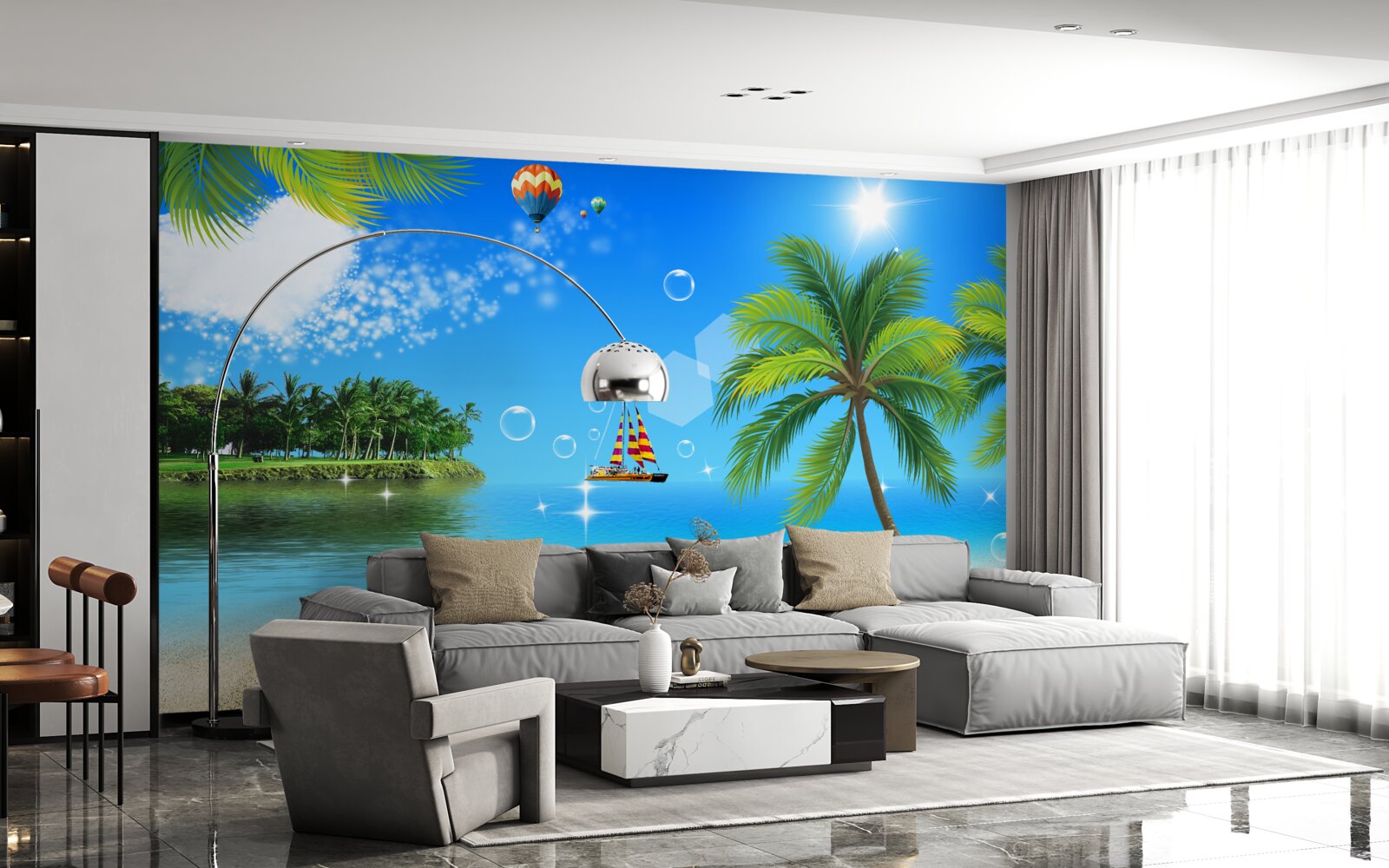 Fotobehang Uitzicht op zee en de kust