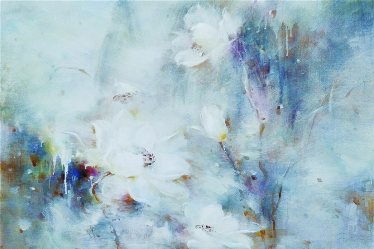 Fotobehang bloemenboel in aquarel