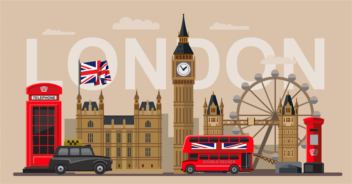 Fotobehang hoofdinsignes van londen, groot-brittannië
