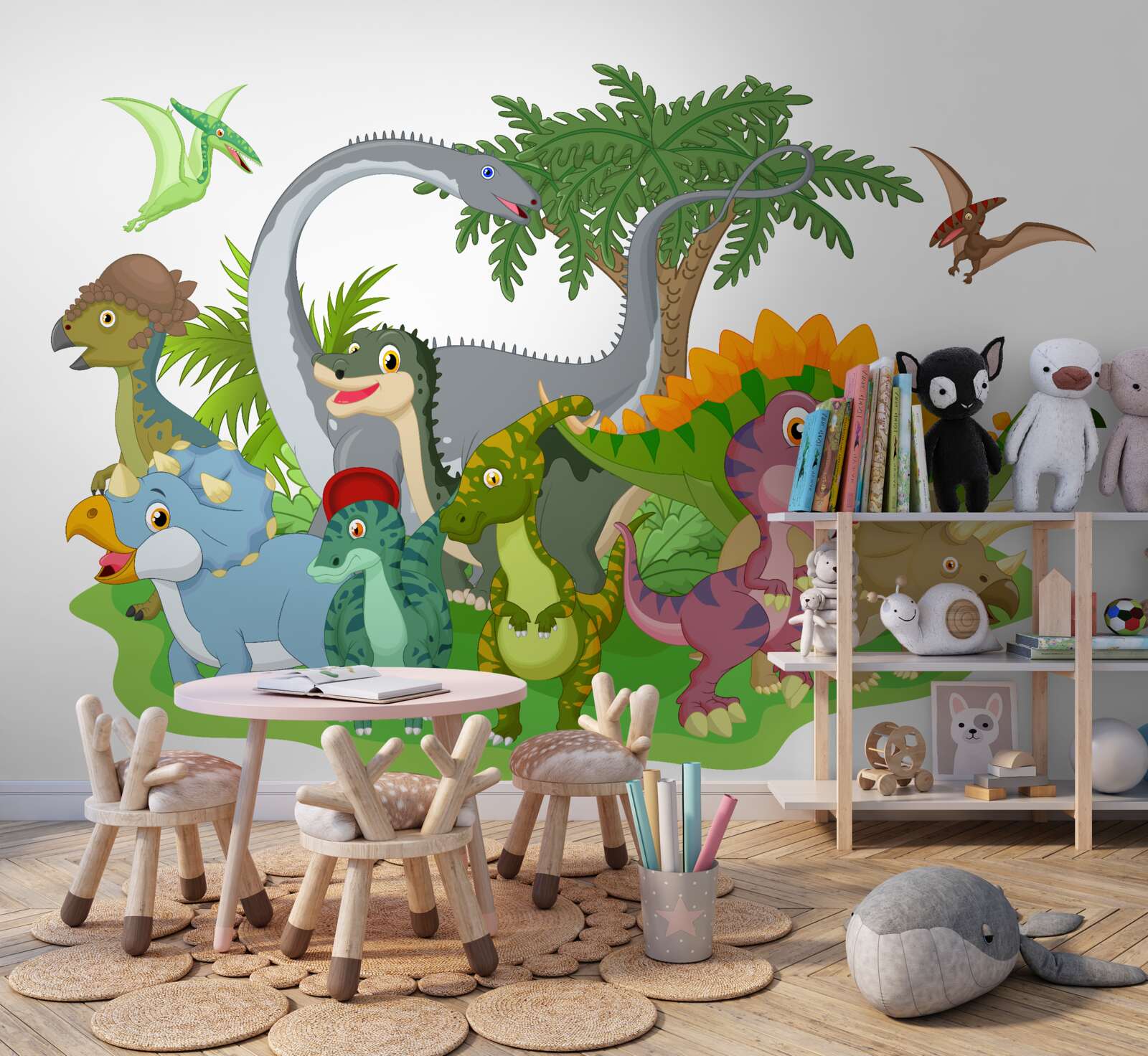 Fotobehang dinosaurussen met een glimlach