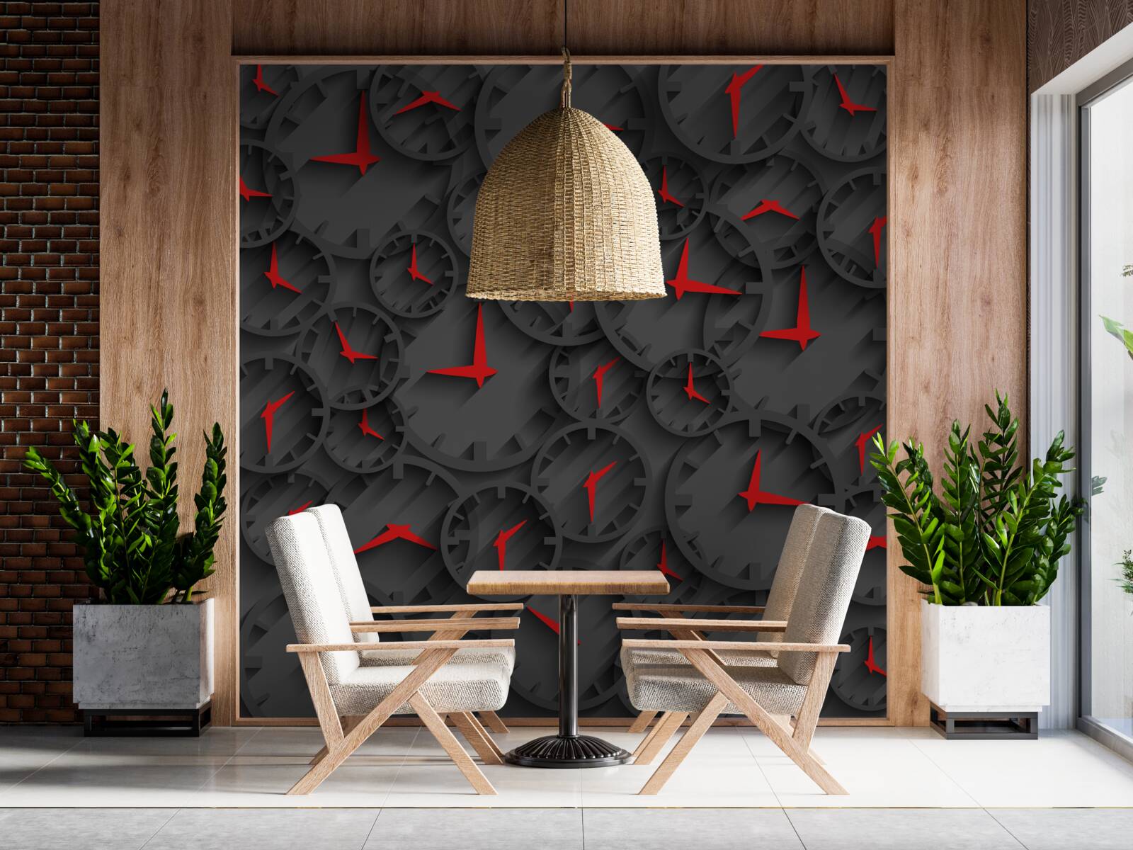 Fotobehang timespies met robijnrode indicatoren