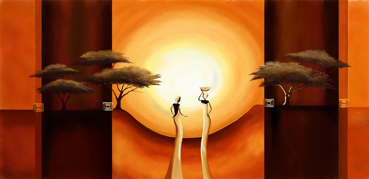 Fotobehang zonsondergang in afrika