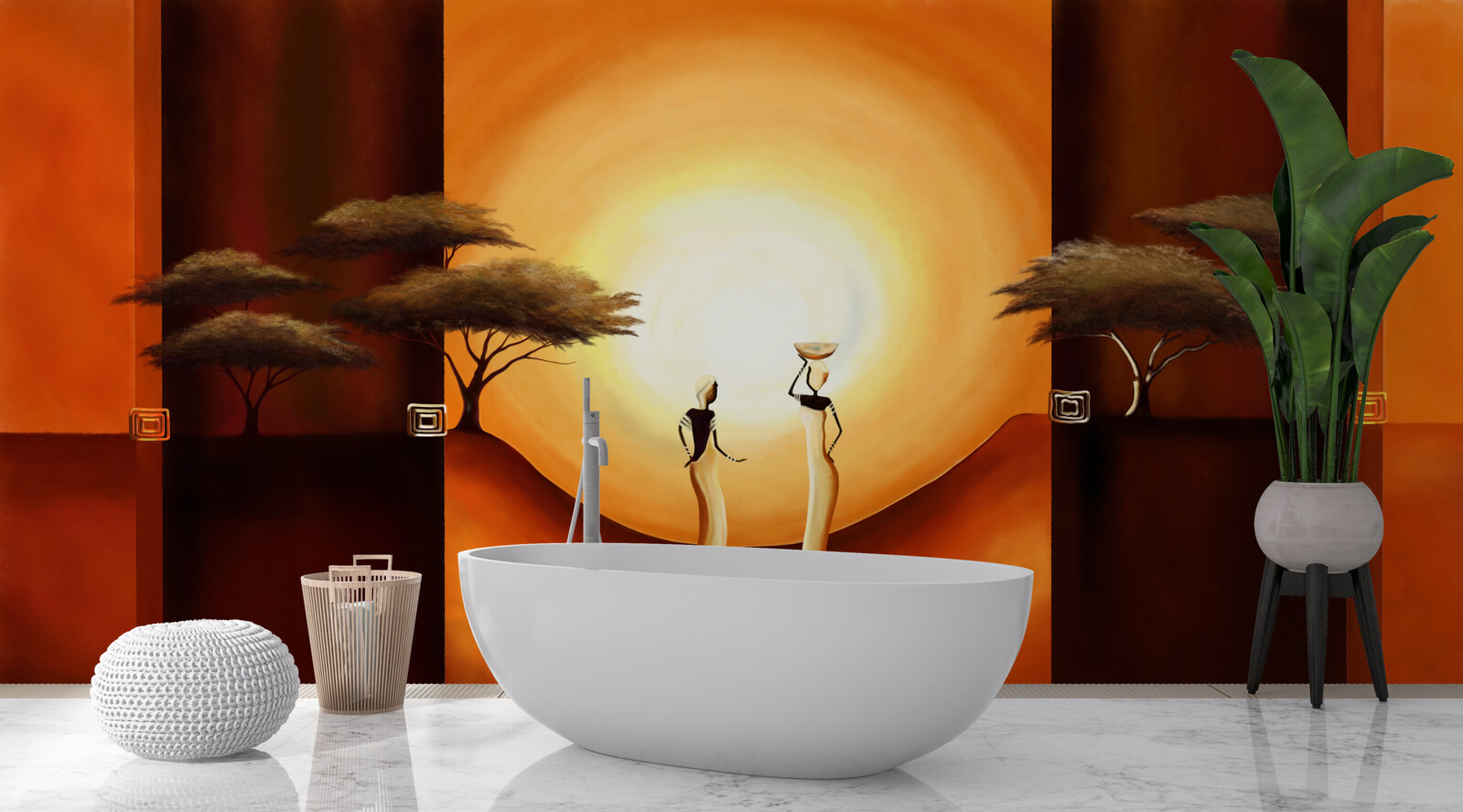Fotobehang zonsondergang in afrika