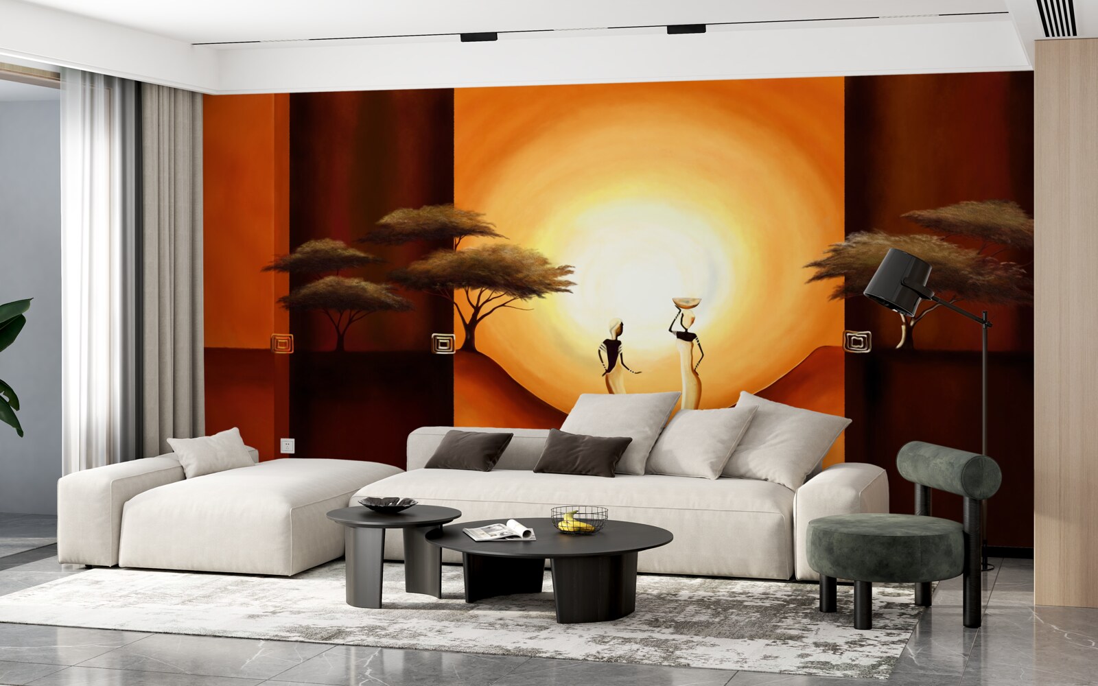 Fotobehang zonsondergang in afrika