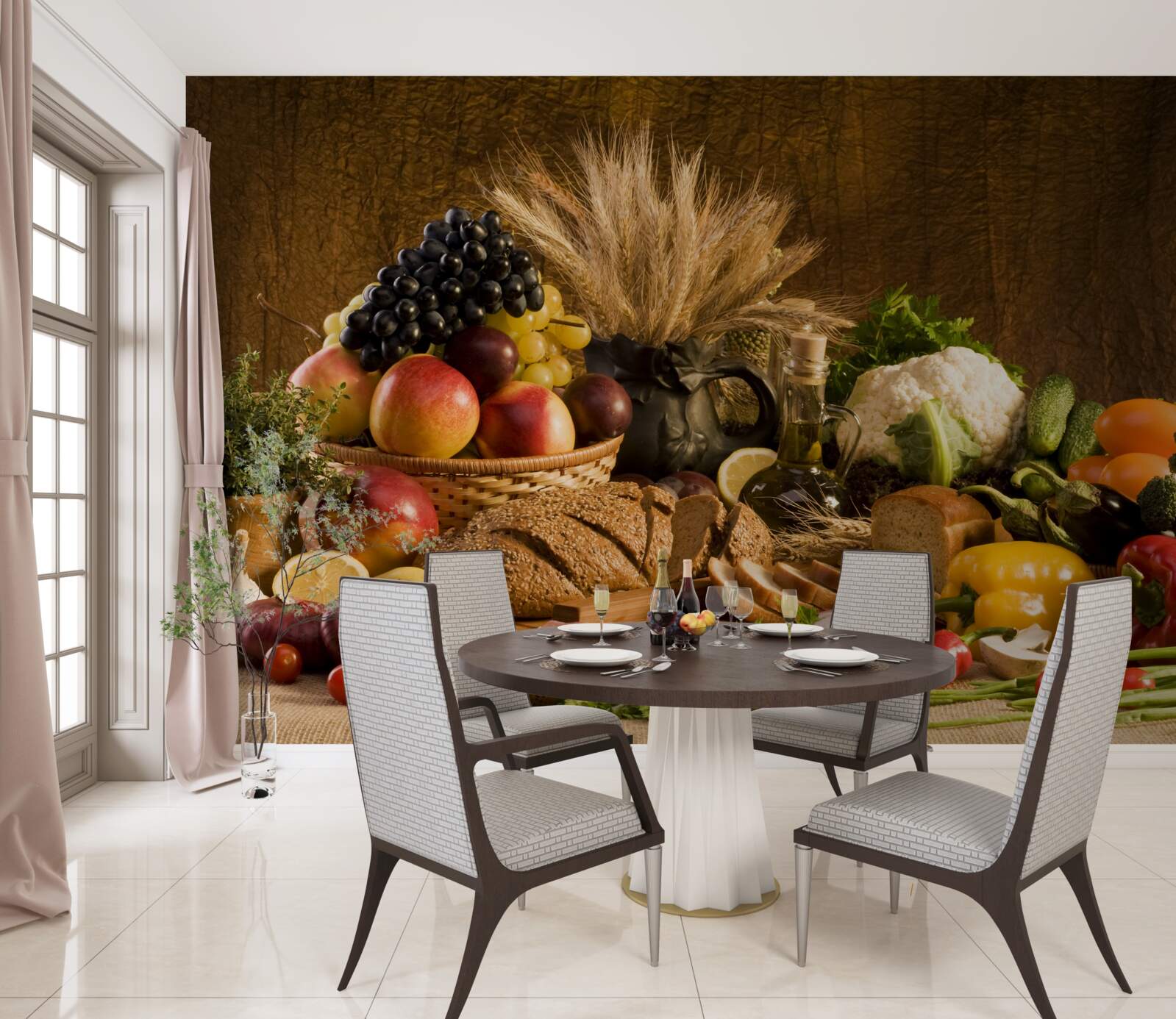 Fotobehang een elegant gedekte tafel