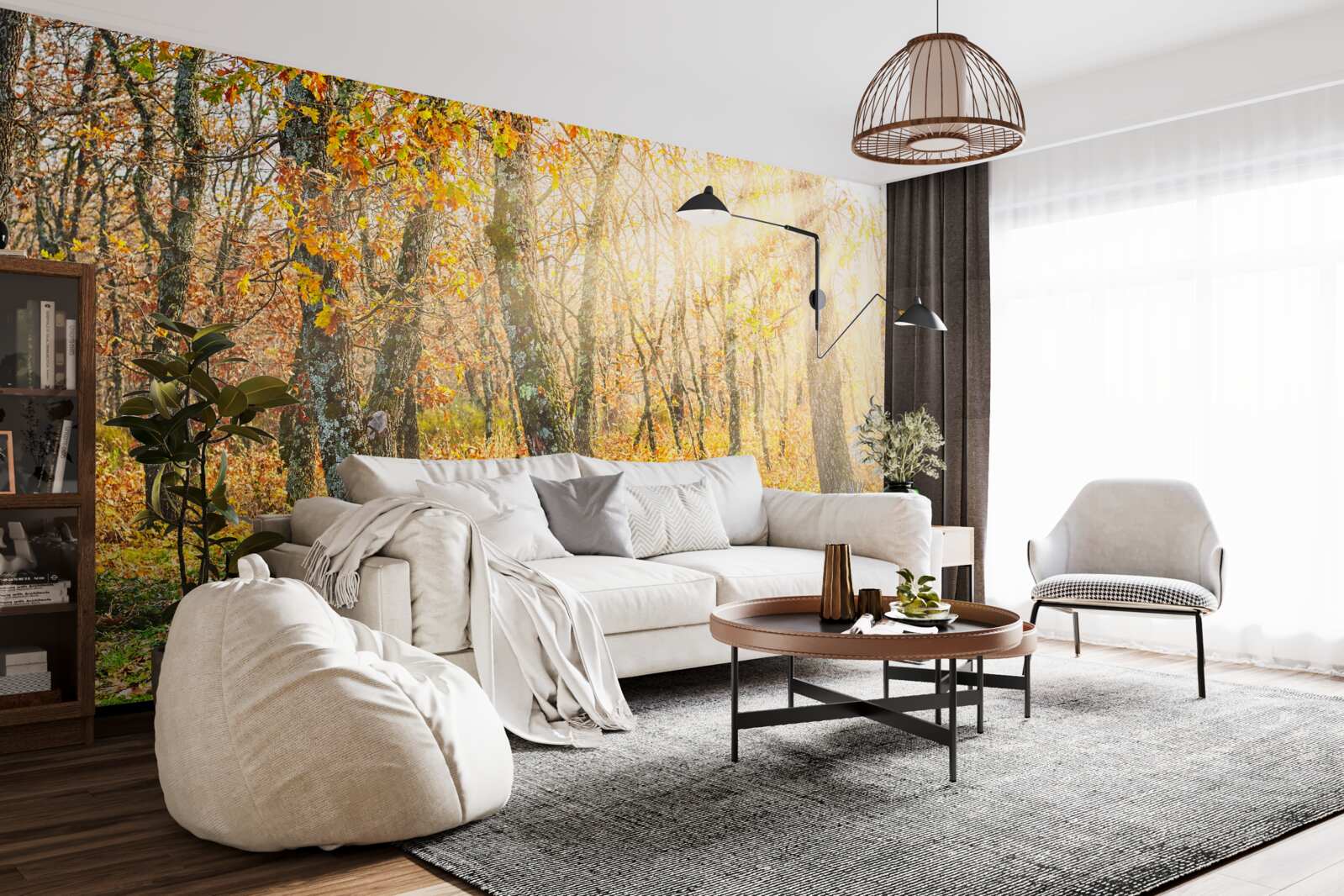 Fotobehang Dageraad in het herfstgewas