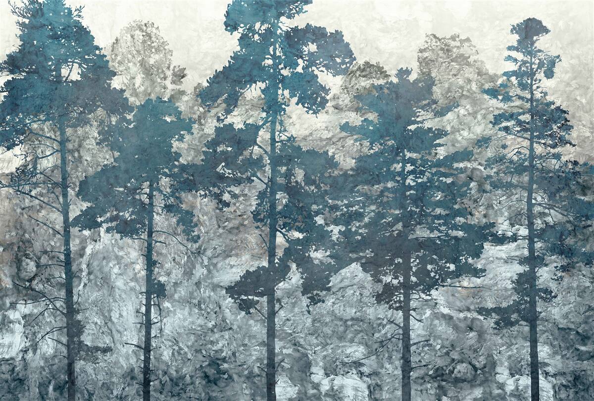 Fotobehang kronen en toppen van bomen met bladeren