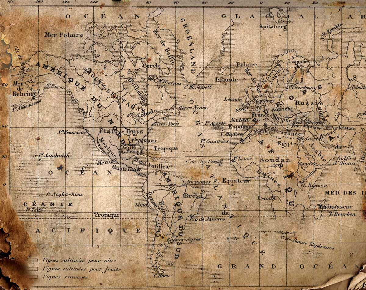 Fotobehang fragment van oude cartografie