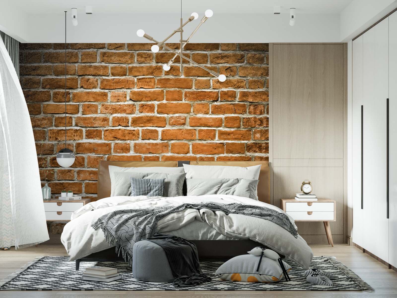 Fotobehang bruine bakstenen muur