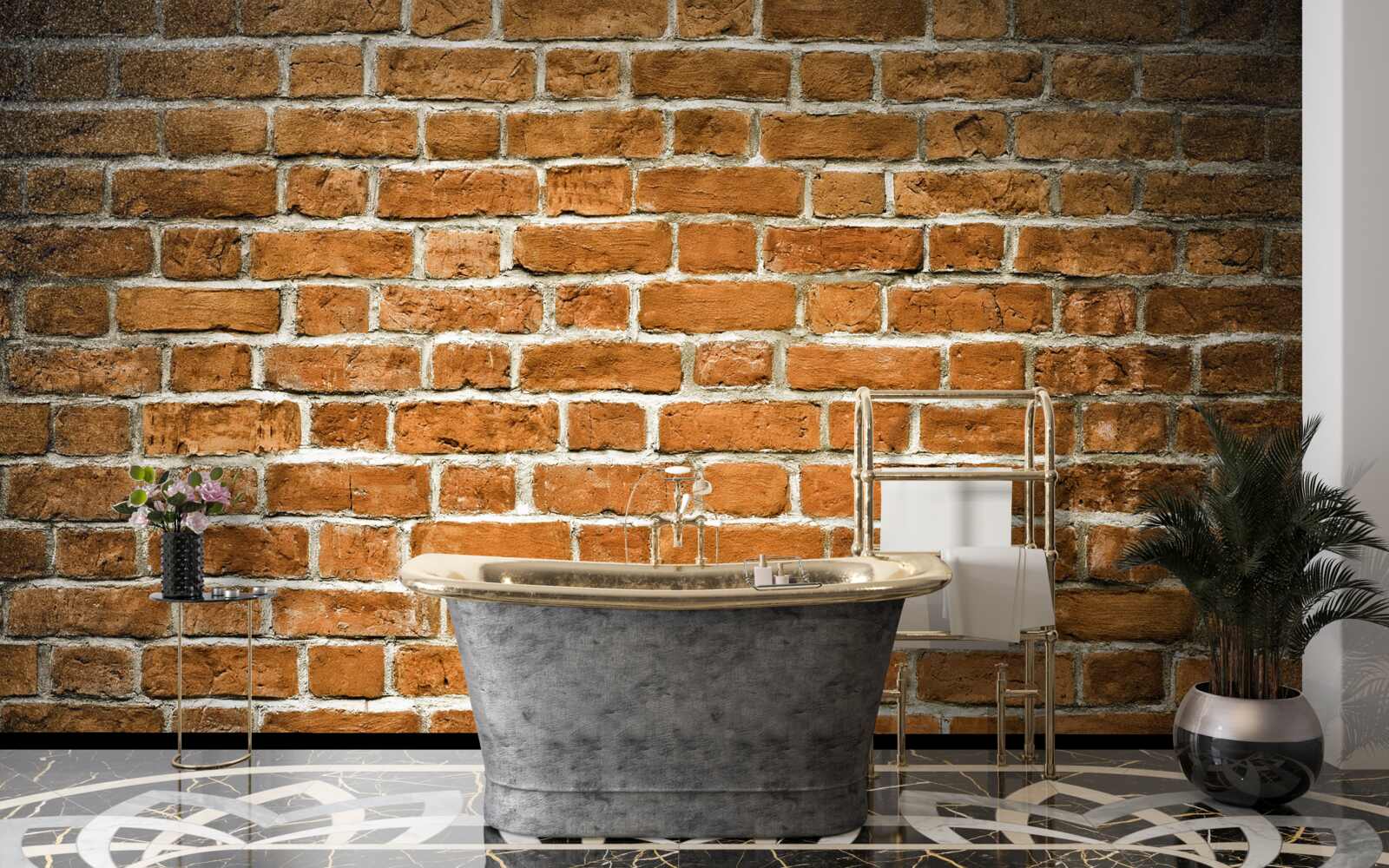 Fotobehang bruine bakstenen muur