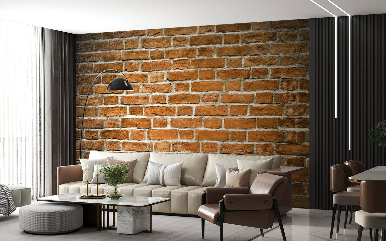 Fotobehang bruine bakstenen muur