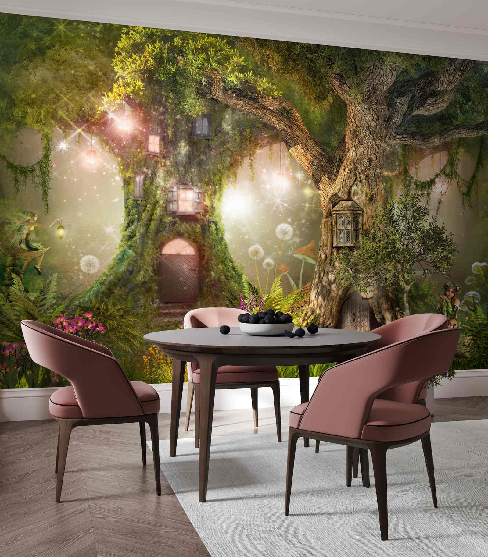 Fotobehang de mythische bewoners van de groene struik