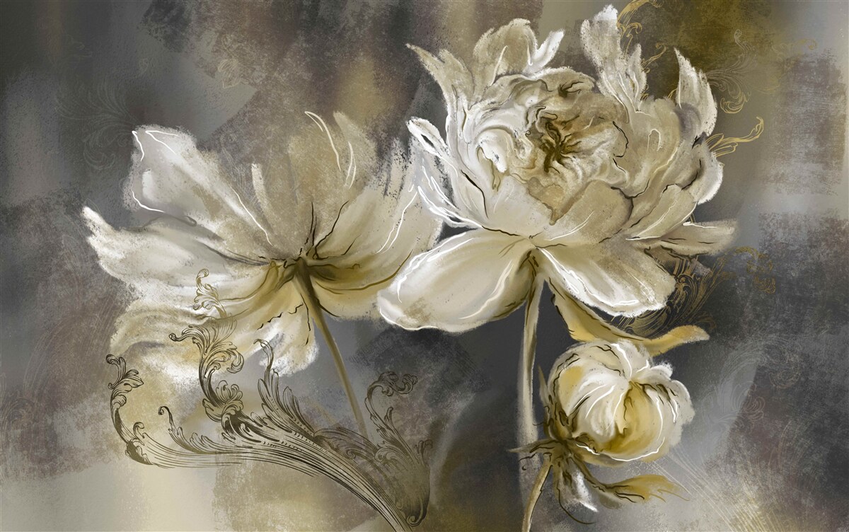 Fotobehang bloemen uit de oudheid