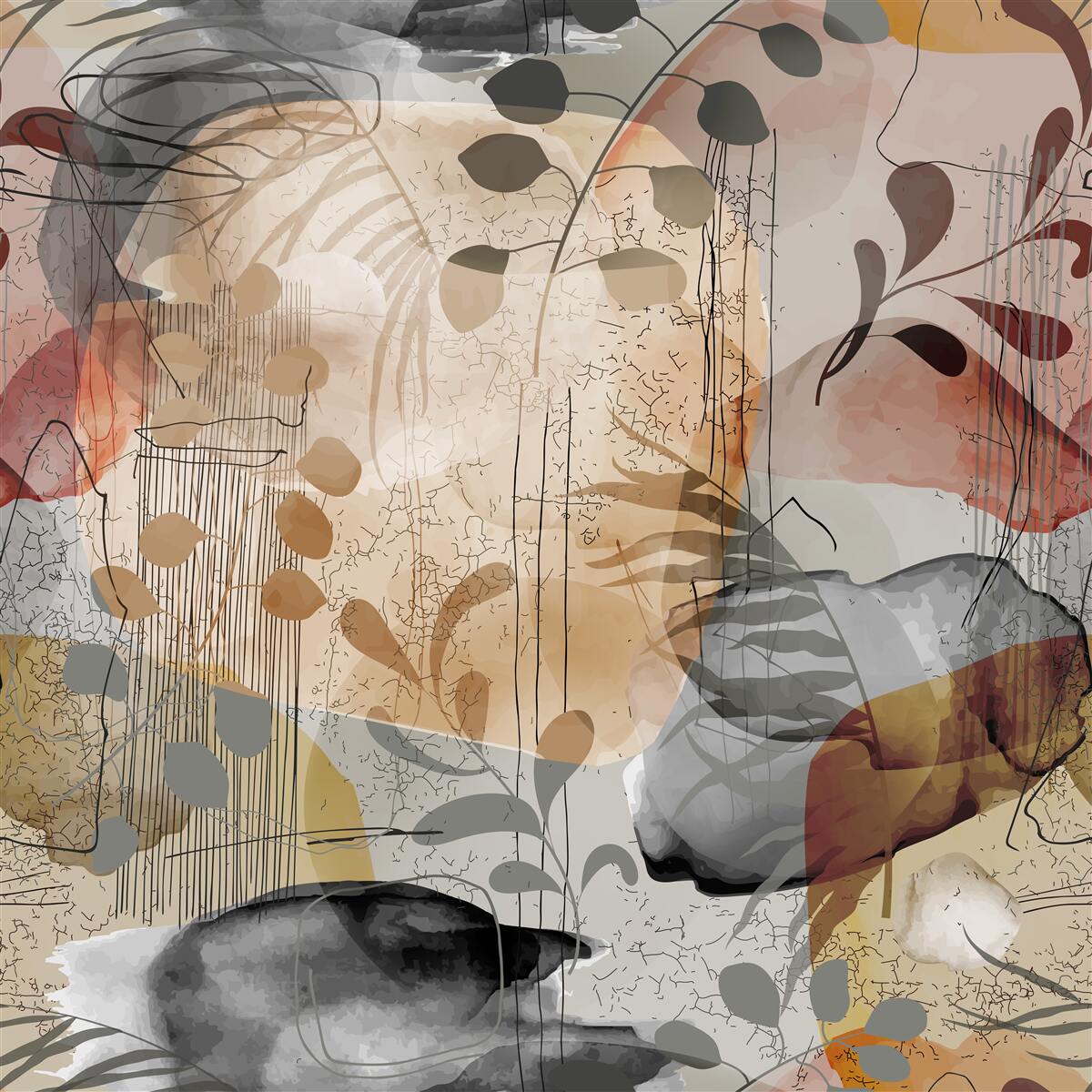 Fotobehang bedgordijnen met abstract patroon