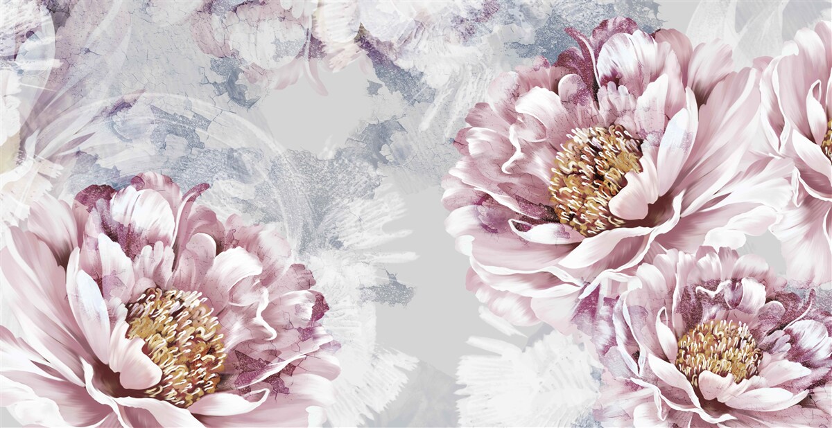 Fotobehang grote roze pioenrozen