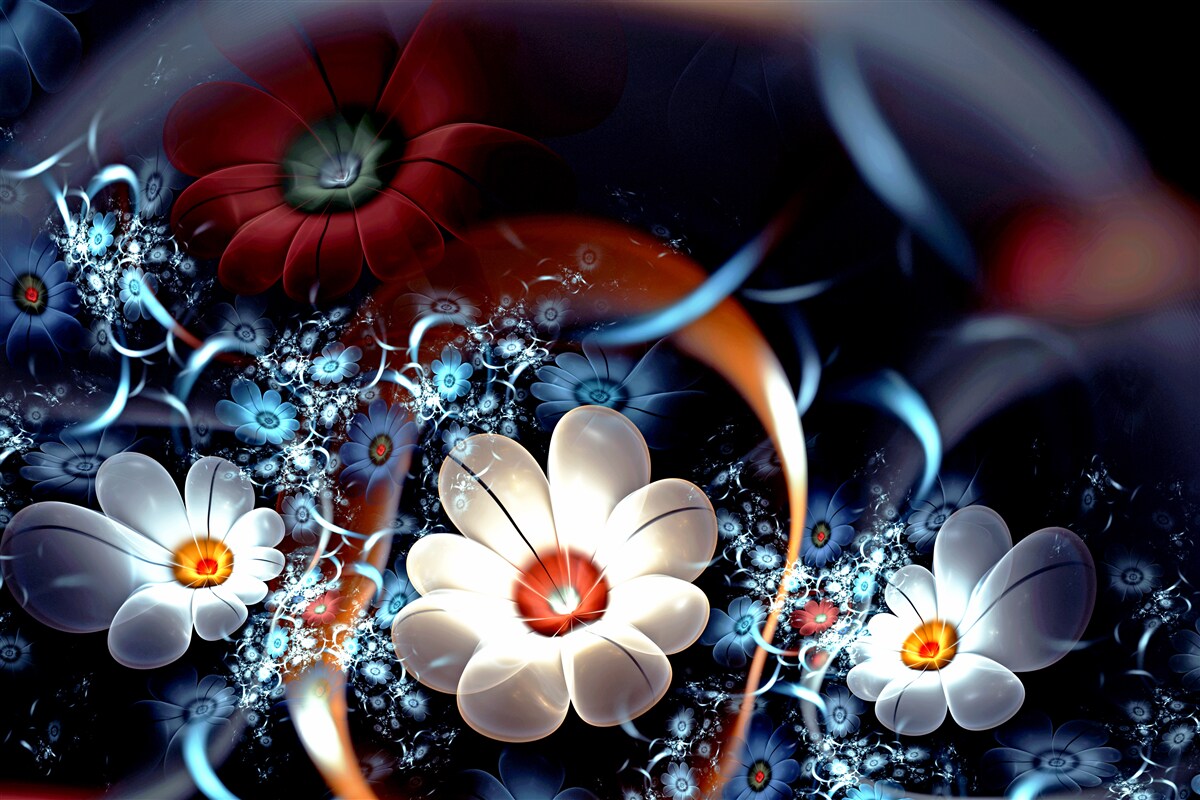 Fotobehang grote bloeiende bloemen