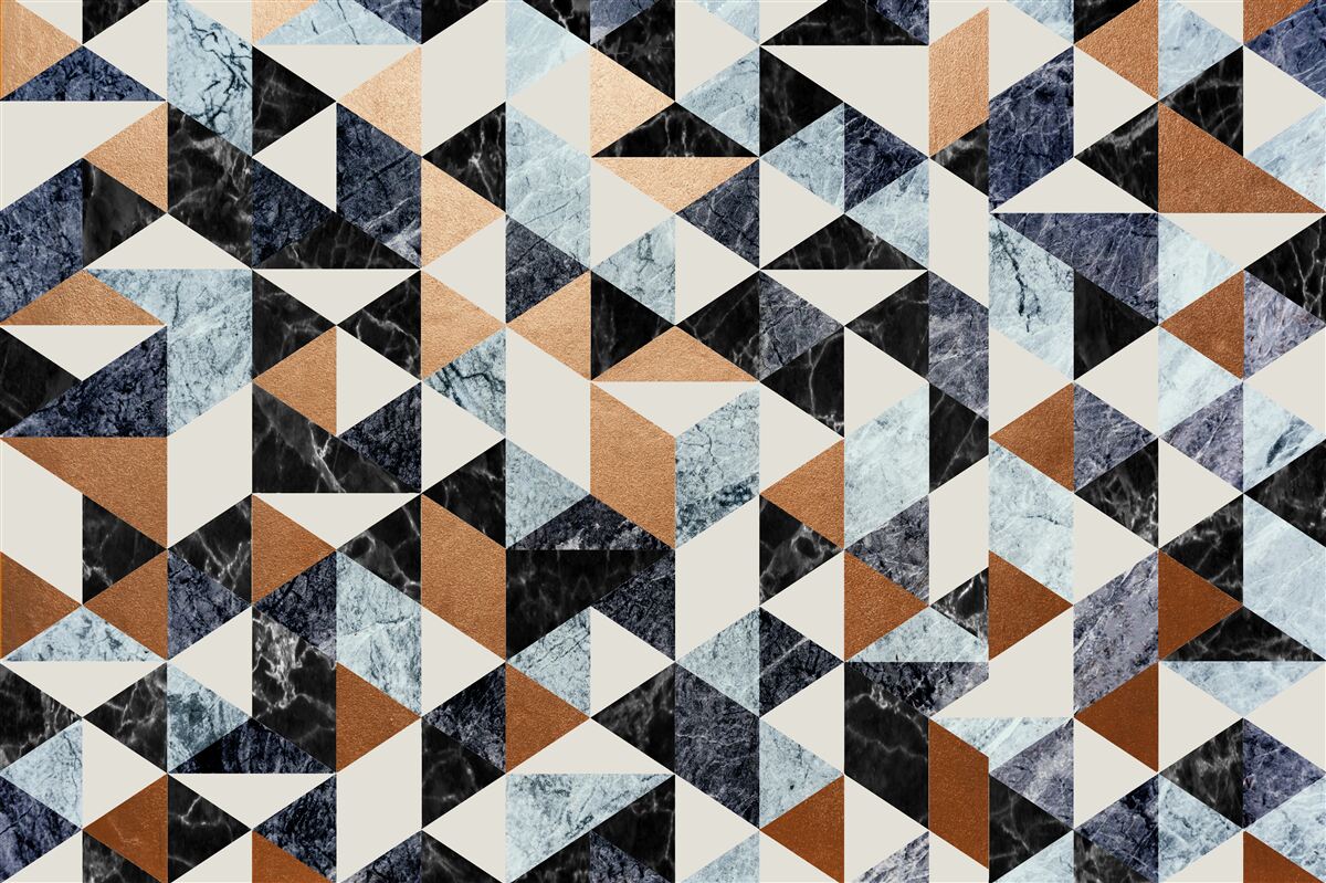 Fotobehang abstract paneel met veelkleurige tekens