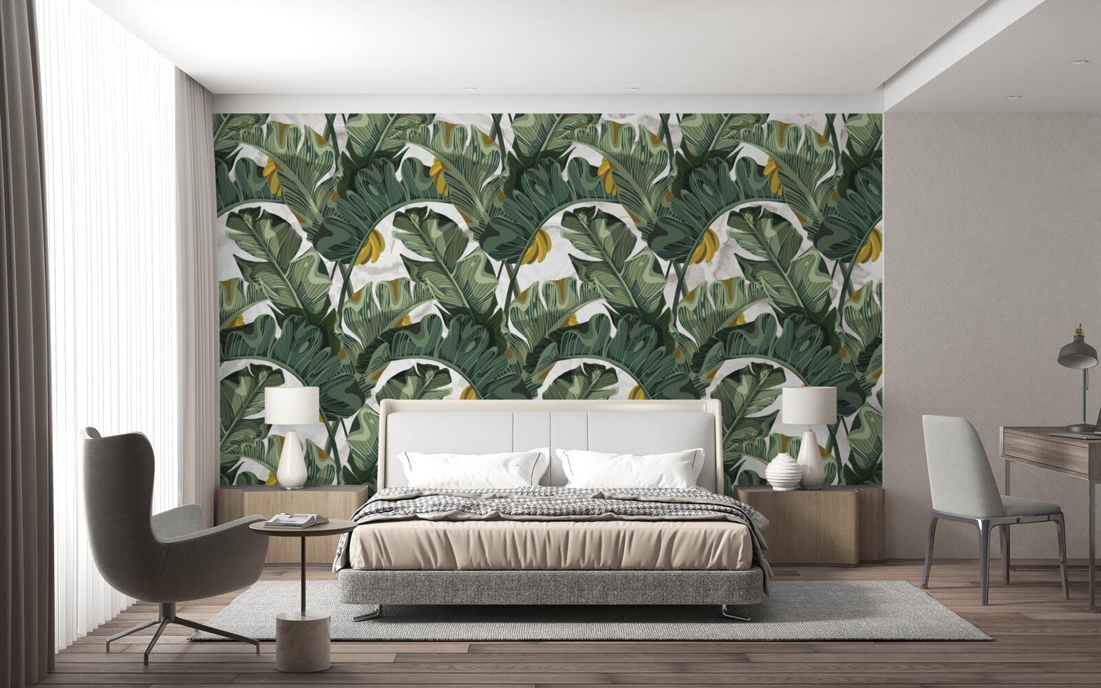 Fotobehang abstract beeld van varenbladeren