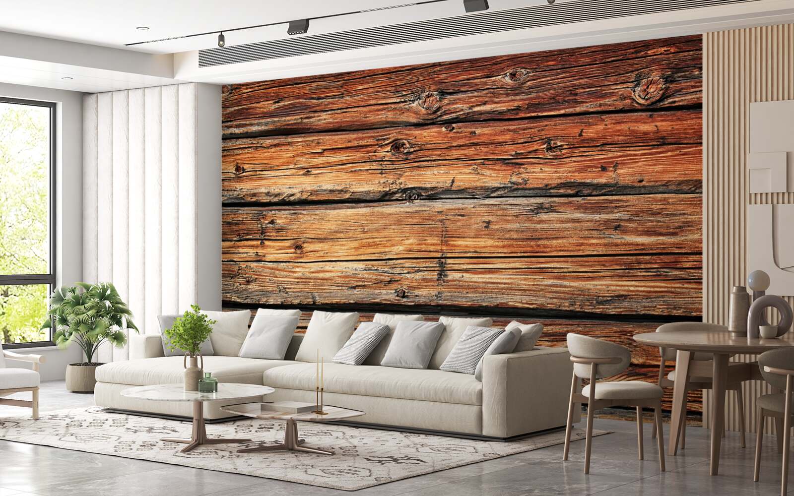 Fotobehang onbeschermd licht houten bord