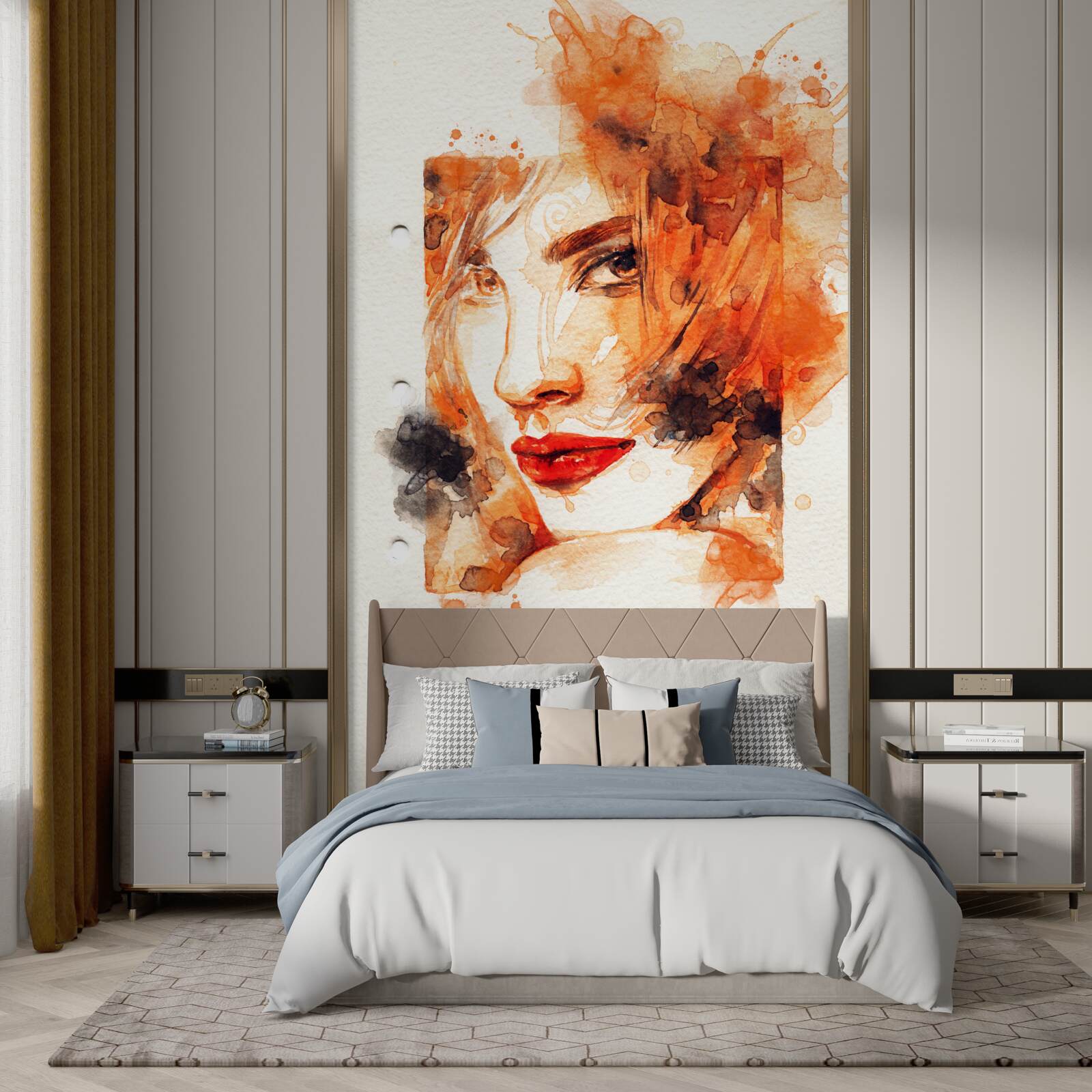 Fotobehang vrouw in herfstkleuren