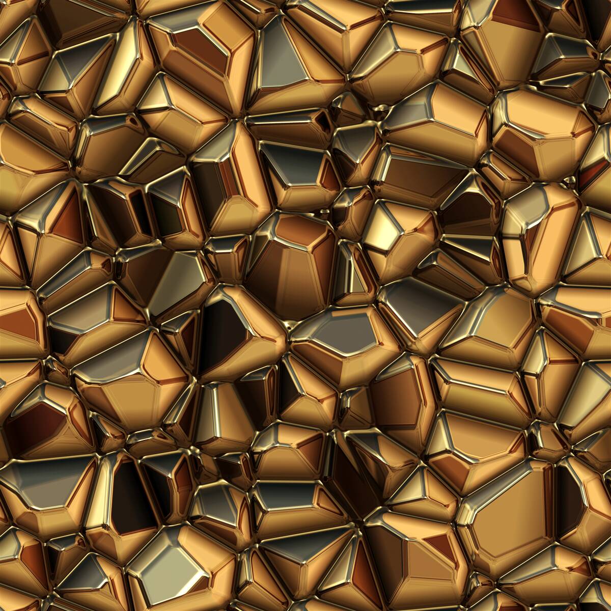 Fotobehang gouden veelvlakken