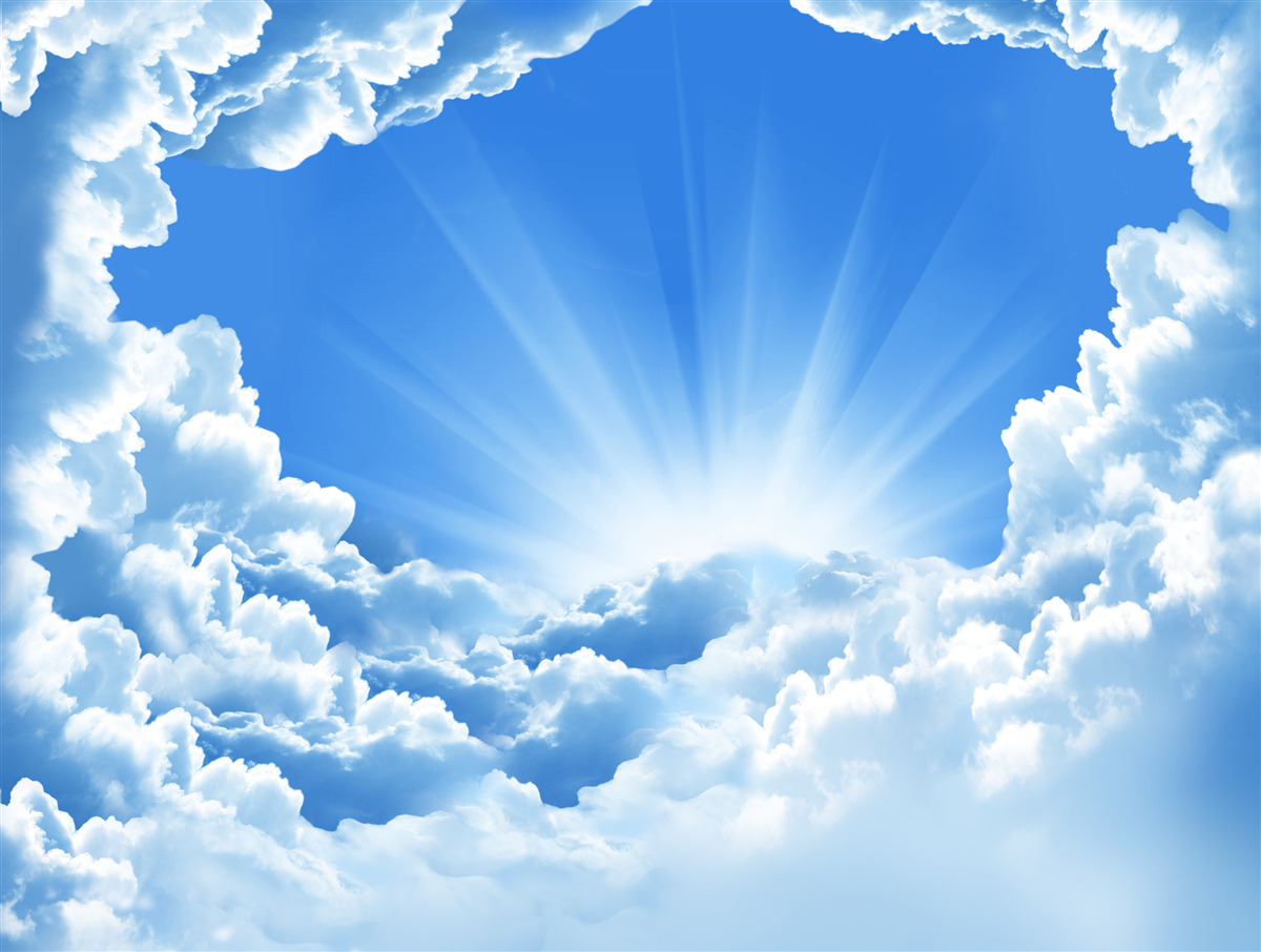 Fotobehang ochtendschemering achter de wolken