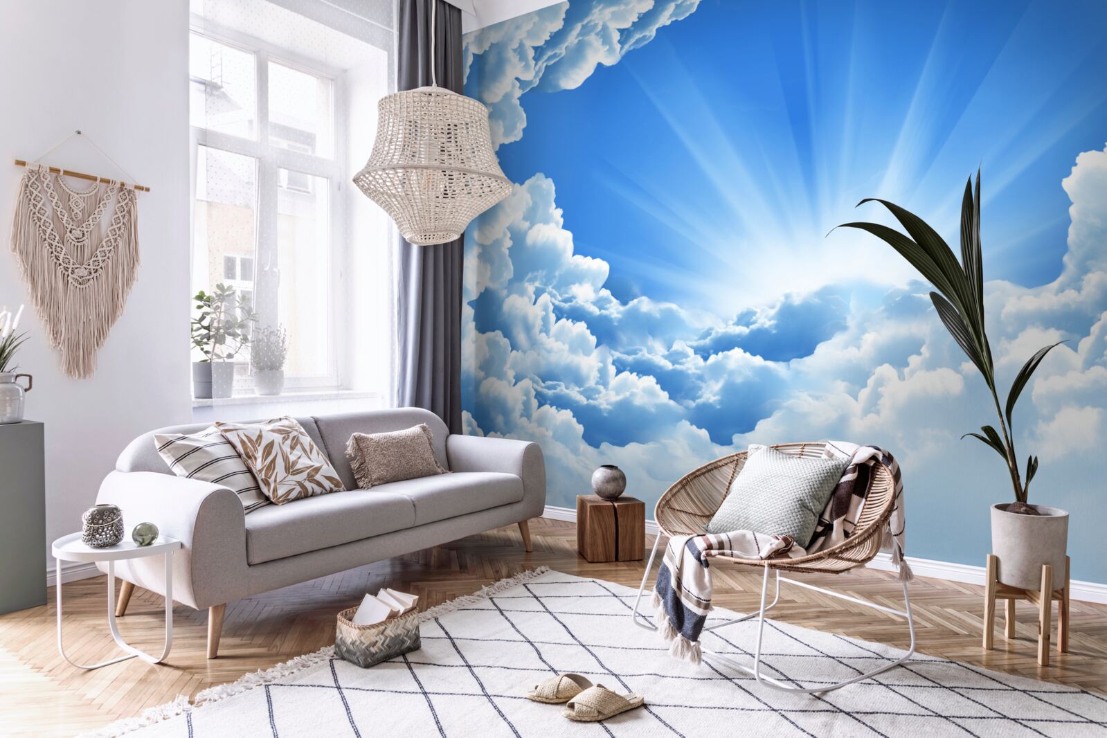 Fotobehang ochtendschemering achter de wolken